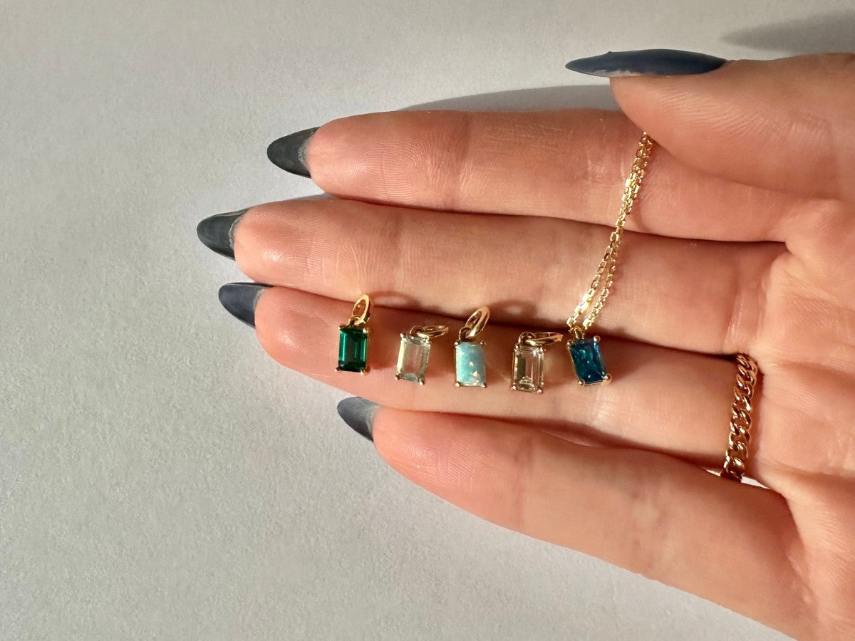 Emerald Necklace Charm by Little Sky Stone