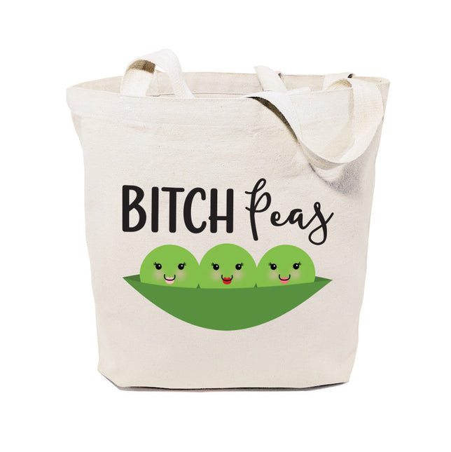 Bitch Peas Cotton Canvas Tote Bag by The Cotton & Canvas Co.
