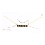 Bride Gold Dipped Enamel Rectangle Message Pendant Necklace by Madeline Love