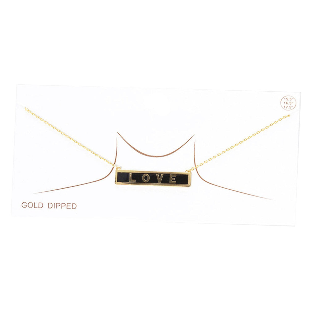 Love Gold Dipped Enamel Message Pendant Necklace by Madeline Love