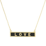 Love Gold Dipped Enamel Message Pendant Necklace by Madeline Love