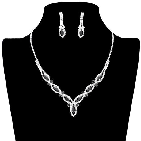 Marquise Stone Accented Rhinestone Necklace by Madeline Love