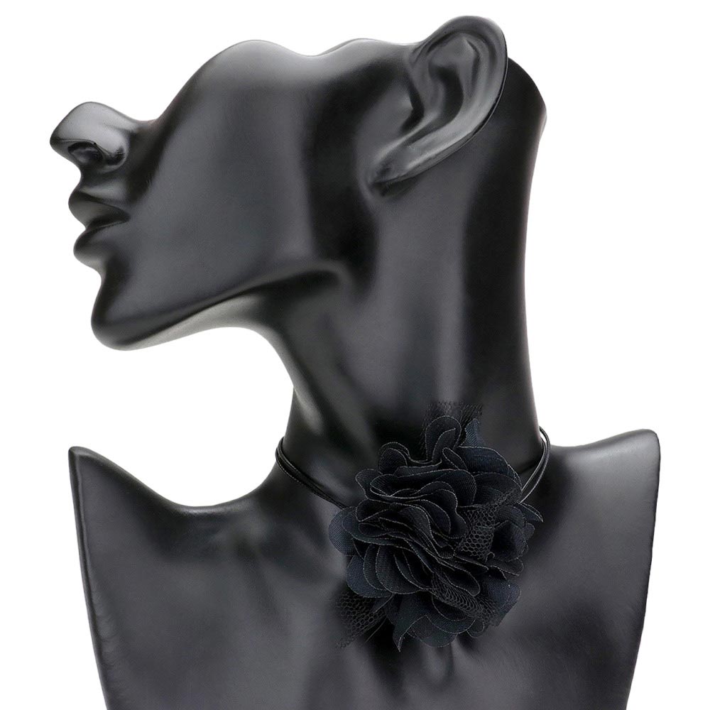 Mesh Flower Wrapped Choker Necklace by Madeline Love