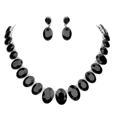 Oval Stone Link Evening Necklace by Madeline Love