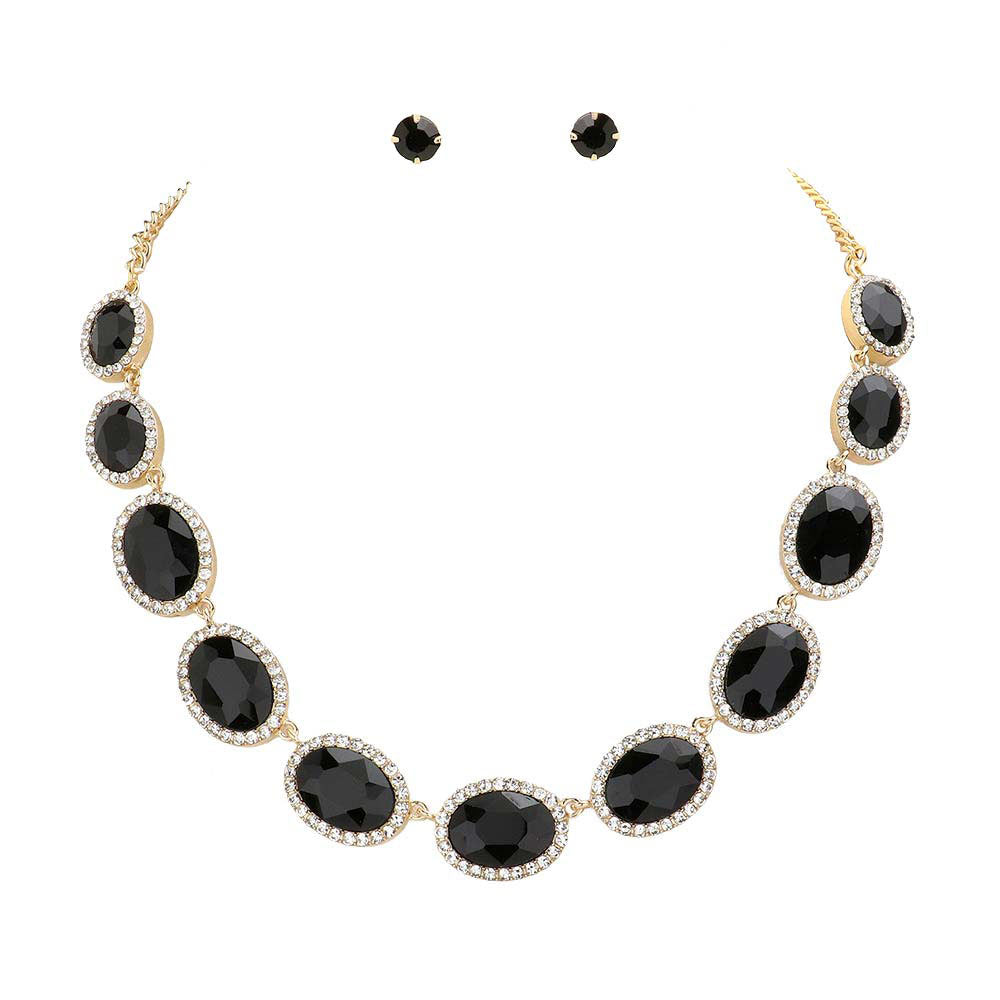 Oval Stone Link Evening Necklace by Madeline Love