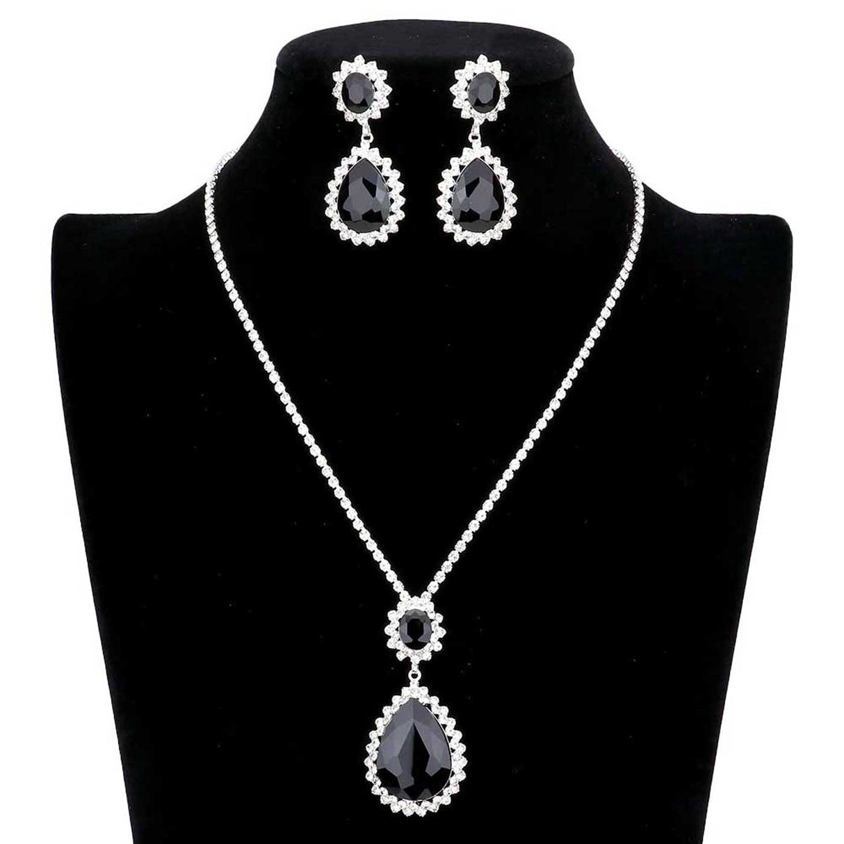 Teardrop Accented Rhinestone Necklace by Madeline Love