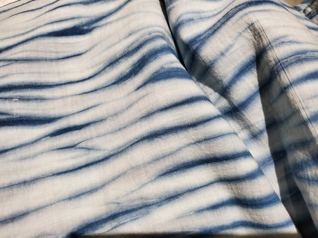 Indigo Dyed Hand Printed Cotton Fabric by OMSutra