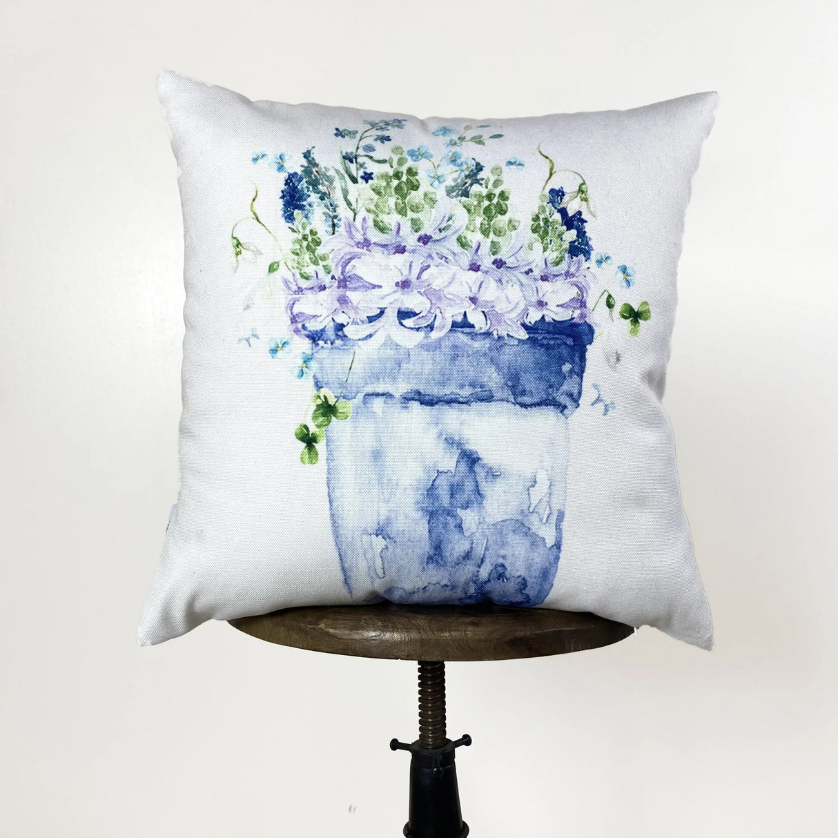 Blue Flower Pot | Pillow Cover | Throw Pillow | Pillow | Flower | Flower Bouquet | Flower Pots | Gift for her | Accent Pillow Covers by UniikPillows