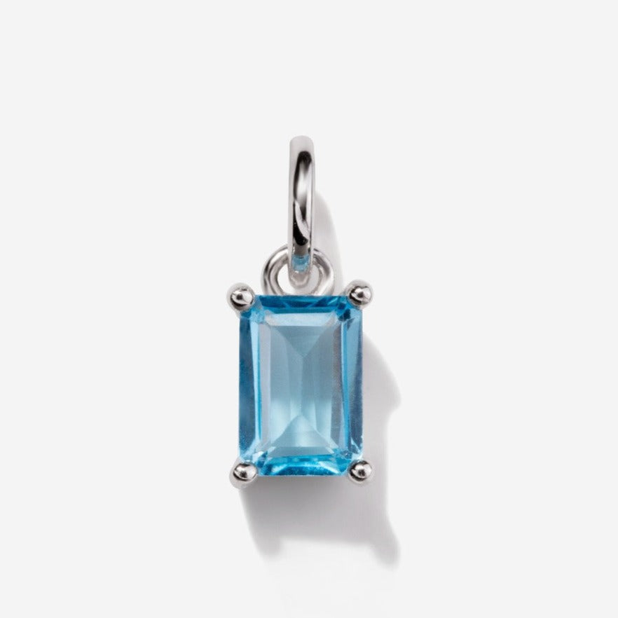 Blue Topaz Silver Charm by Little Sky Stone