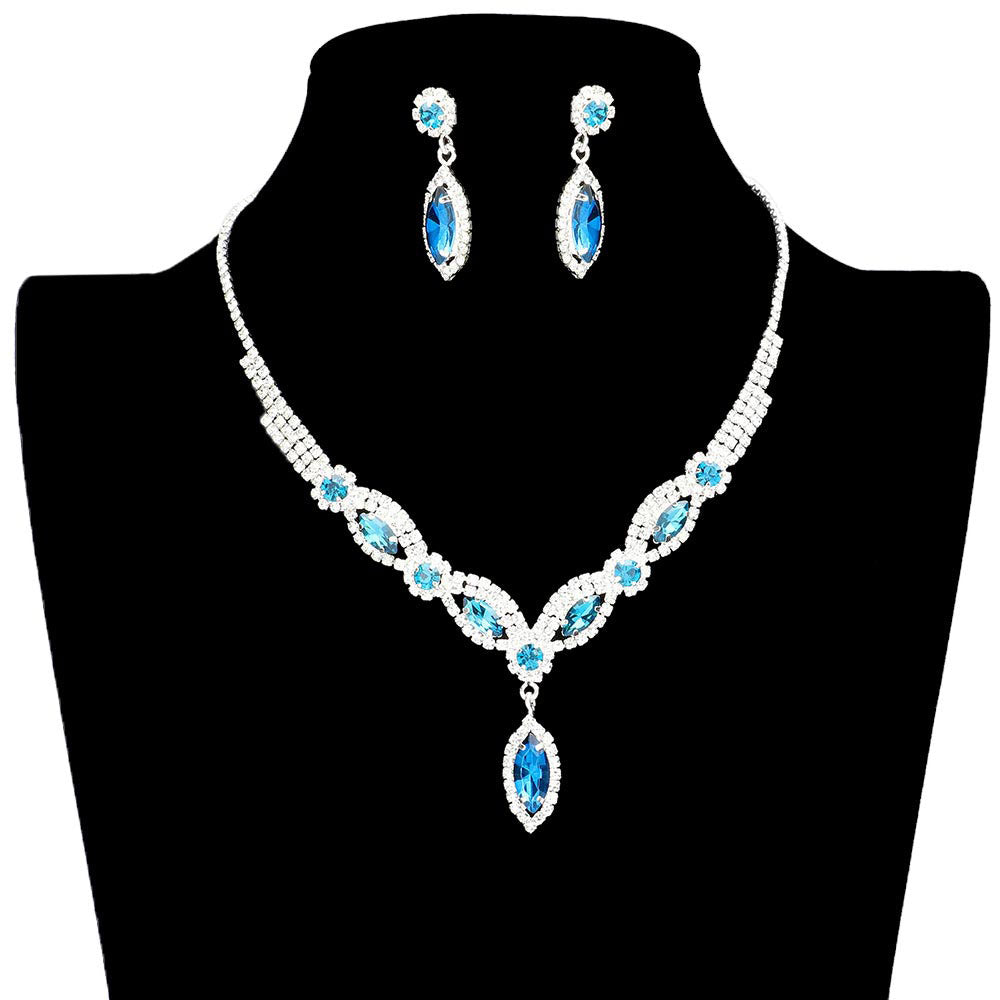 Marquise Stone Accented Rhinestone Necklace by Madeline Love