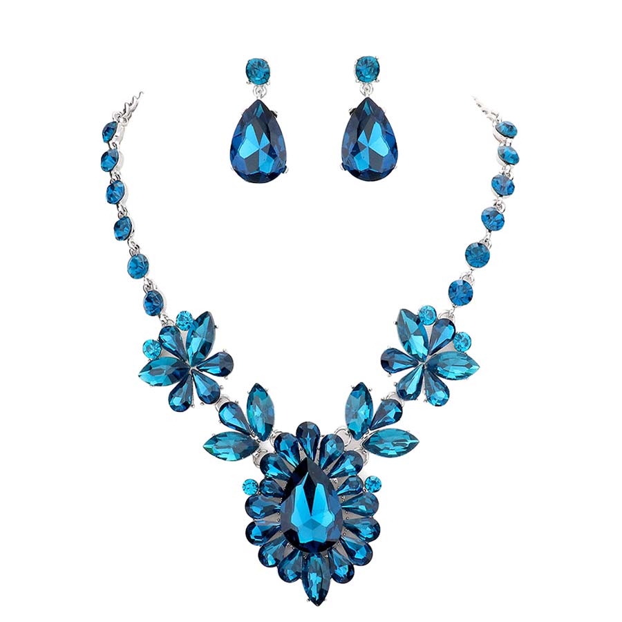 Teardrop Stone Cluster Evening Necklace by Madeline Love