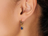 Sapphire Baguette Earrings Charm by Little Sky Stone