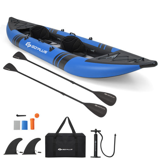 Inflatable 2-person Kayak Set with Aluminium Oars and Repair Kit-Blue