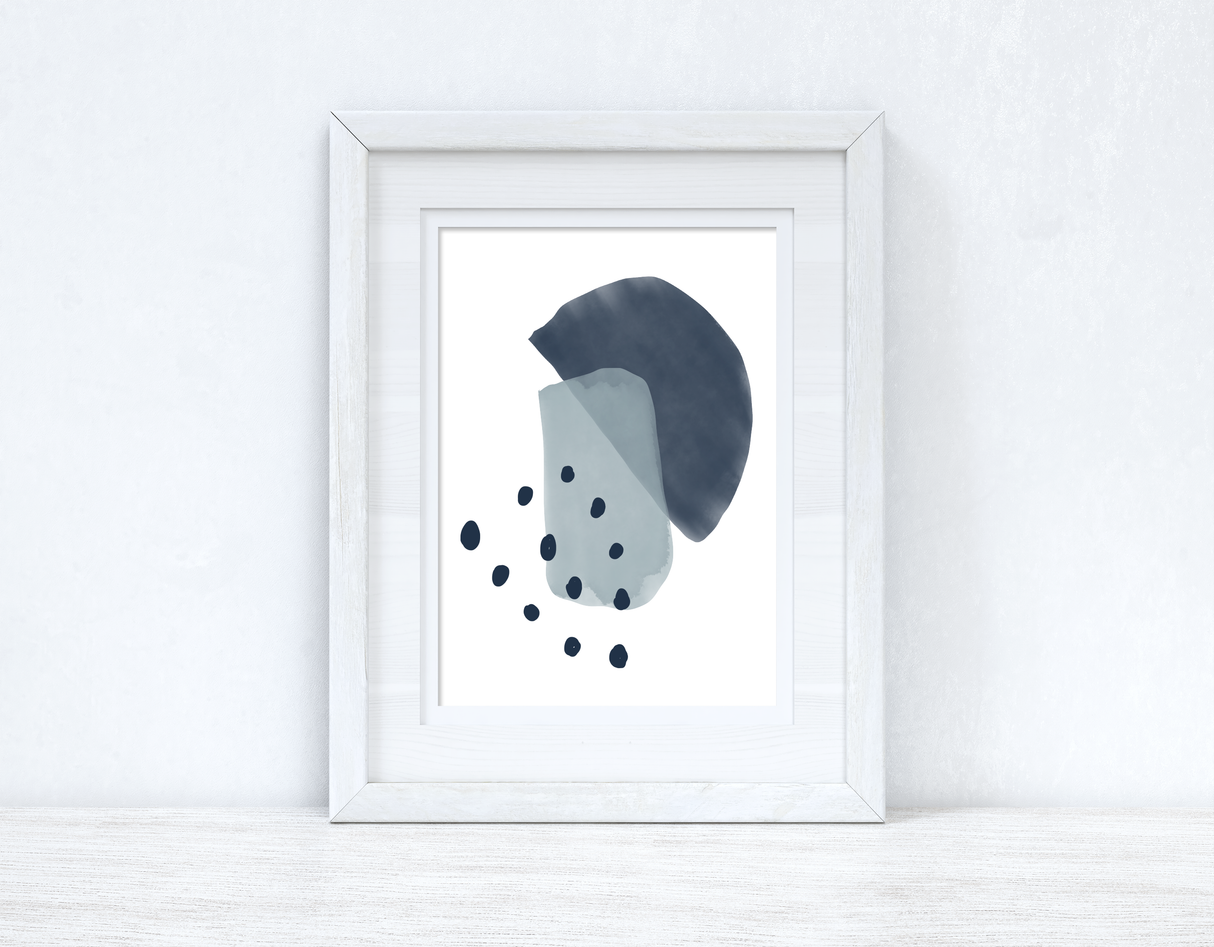 Blues Abstract 1 Colour Shapes Home Wall Decor Print by WinsterCreations™ Official Store