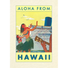 Vintage Lined Notebook Aloha from Hawaii, Hawaiian Girls Greeting Cruise Ship