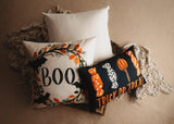 Boo Halloween Wreath Pillow Cover | Fall decor | Farmhouse Pillows | Country Decor | Fall Throw Pillows | Cute Throw Pillows | Gift for her by UniikPillows - Vysn