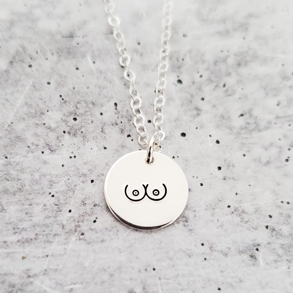 Boobs Disc Necklace by Salt and Sparkle