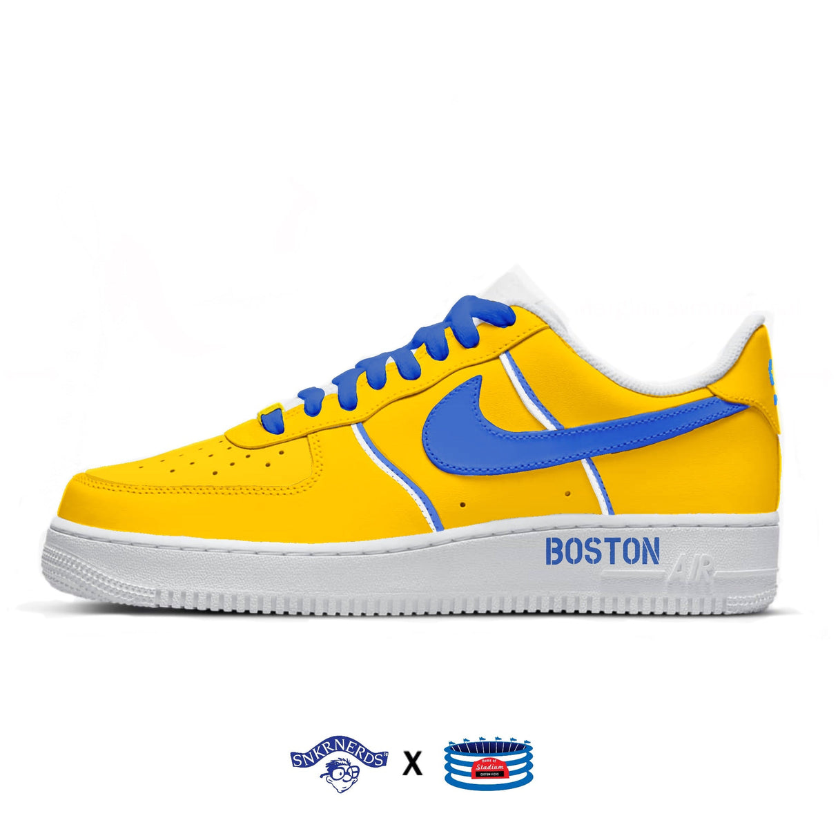 "Boston" Nike Air Force 1 Low Shoes by Stadium Custom Kicks