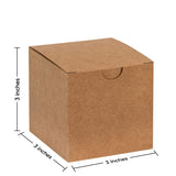 Cube Kraft Gift Tuck Top Boxes 36 Pack 3X3X3 by Hammont