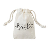 Bride Wedding Cotton Canvas Favor Bags, 6-Pack by The Cotton & Canvas Co.