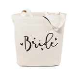 Bride Wedding Cotton Canvas Tote Bag by The Cotton & Canvas Co.