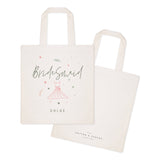 Floral Personalized Name Bridesmaid Wedding Cotton Canvas Tote Bag by The Cotton & Canvas Co.