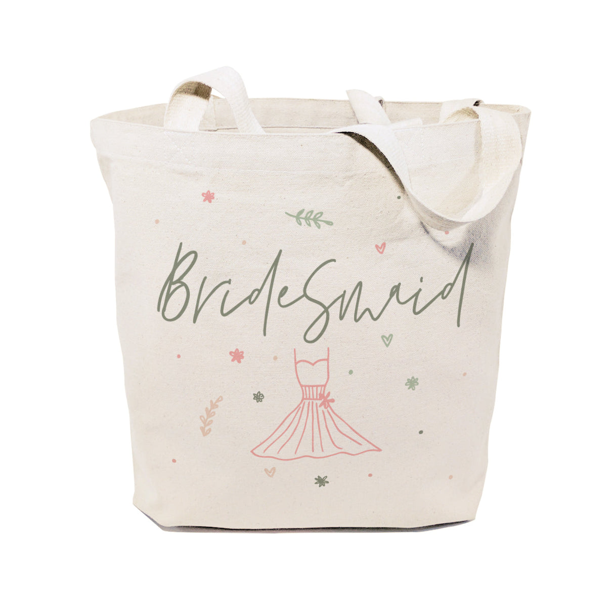 Floral Bridesmaid Wedding Cotton Canvas Tote Bag by The Cotton & Canvas Co.