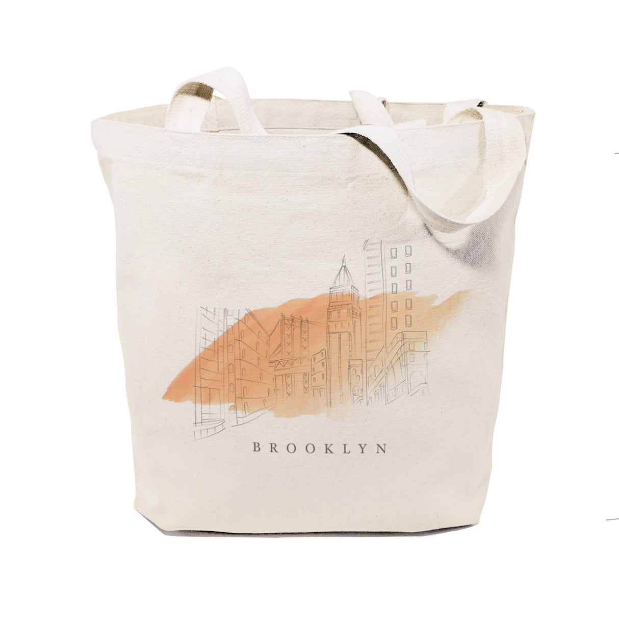 Brooklyn Cityscape Cotton Canvas Tote Bag by The Cotton & Canvas Co.