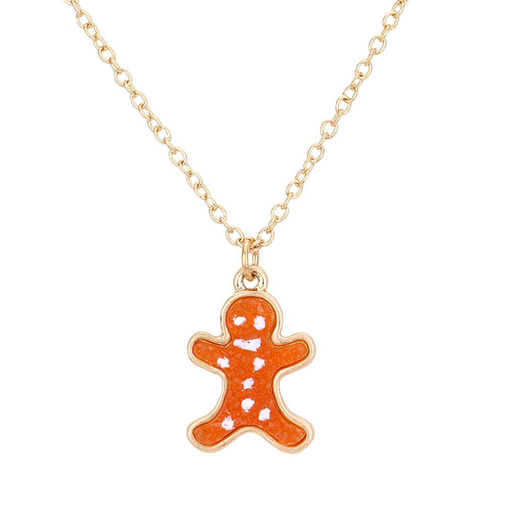 Gingerbread Man Pendant Necklace by Madeline Love