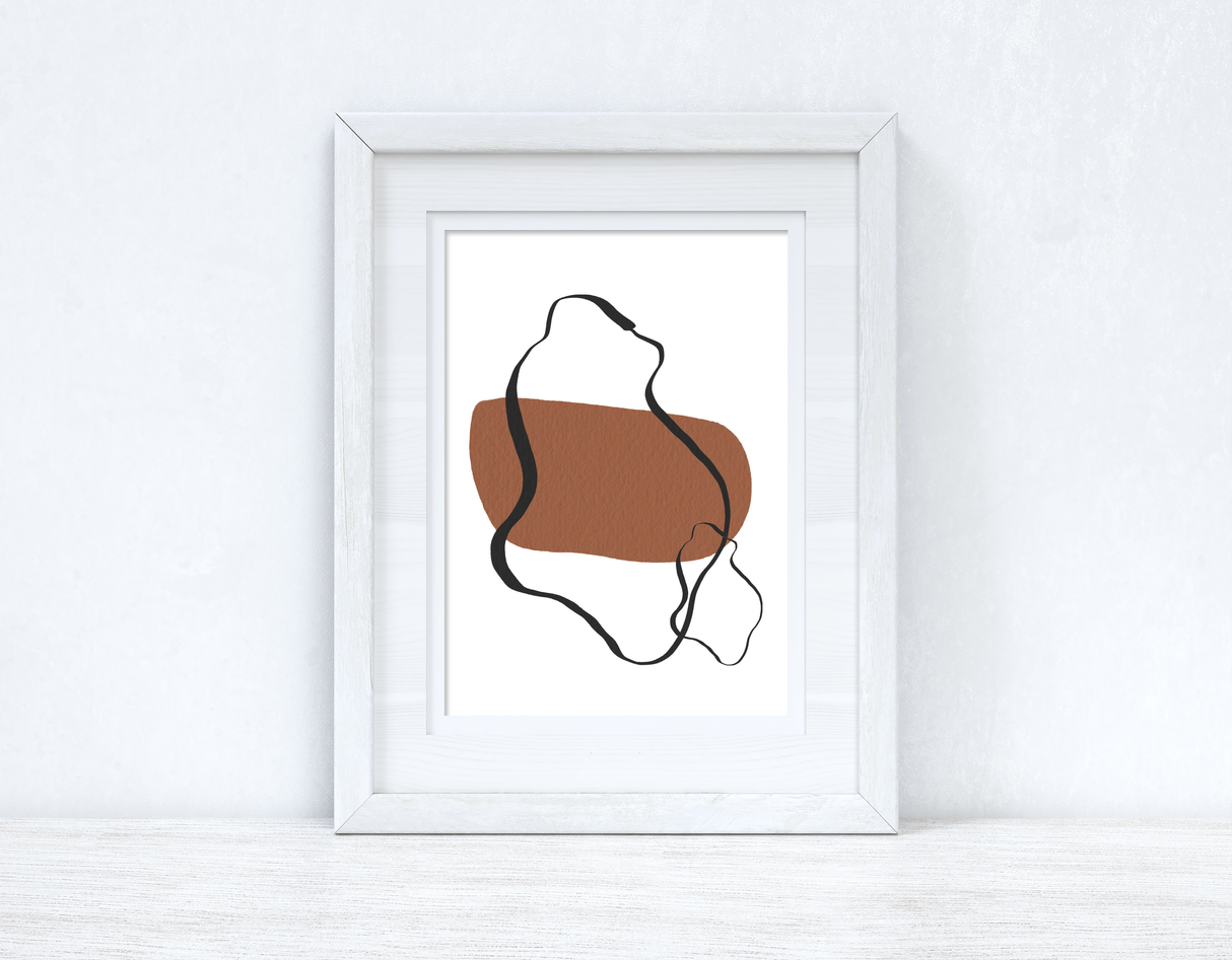 Brown & Black Abstract 3 Colour Shapes Home Wall Decor Print by WinsterCreations™ Official Store