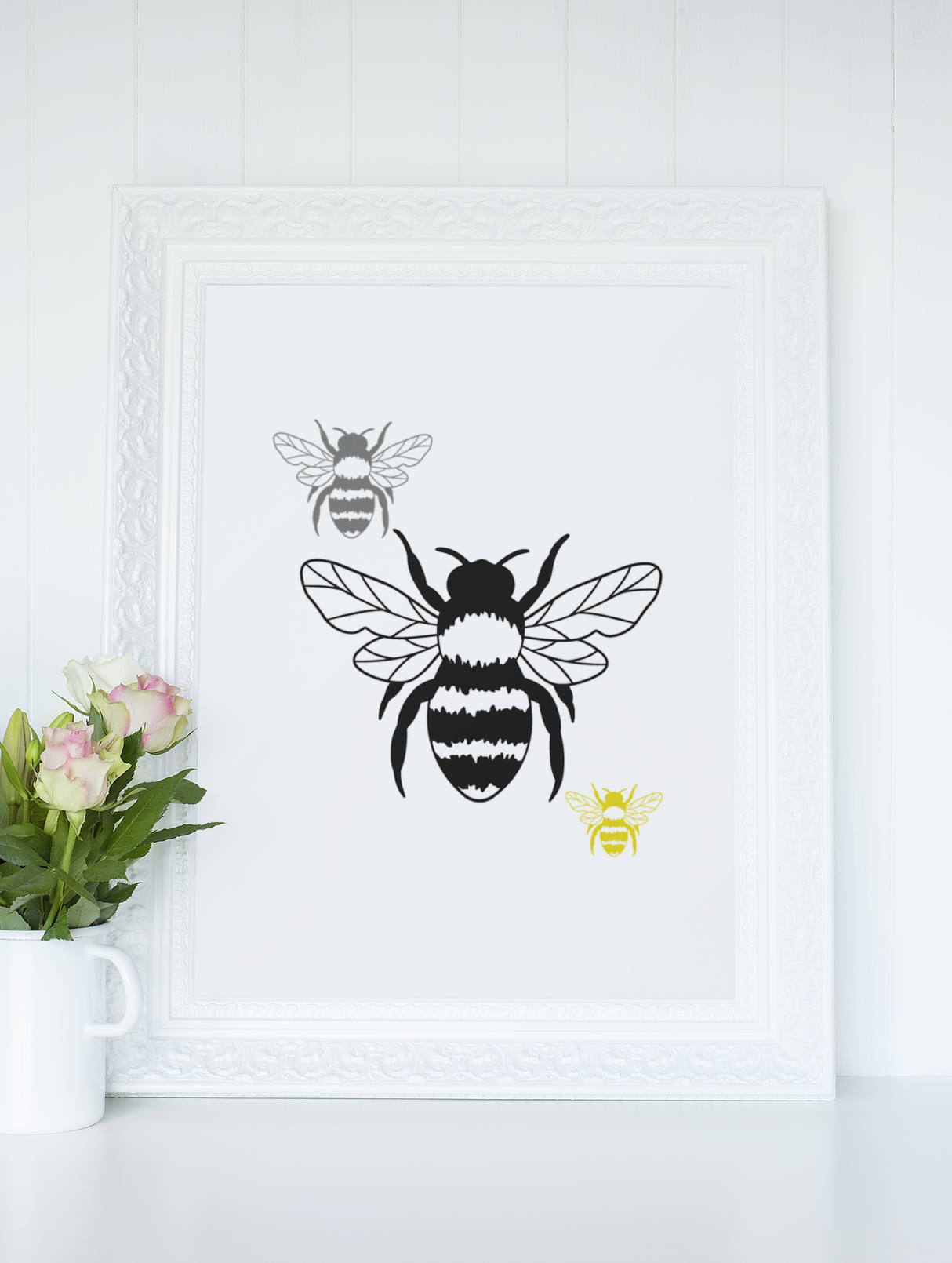 Bumble Bees 2022 Simple Bedroom Dressing Room Home Wall Decor Print by WinsterCreations™ Official Store