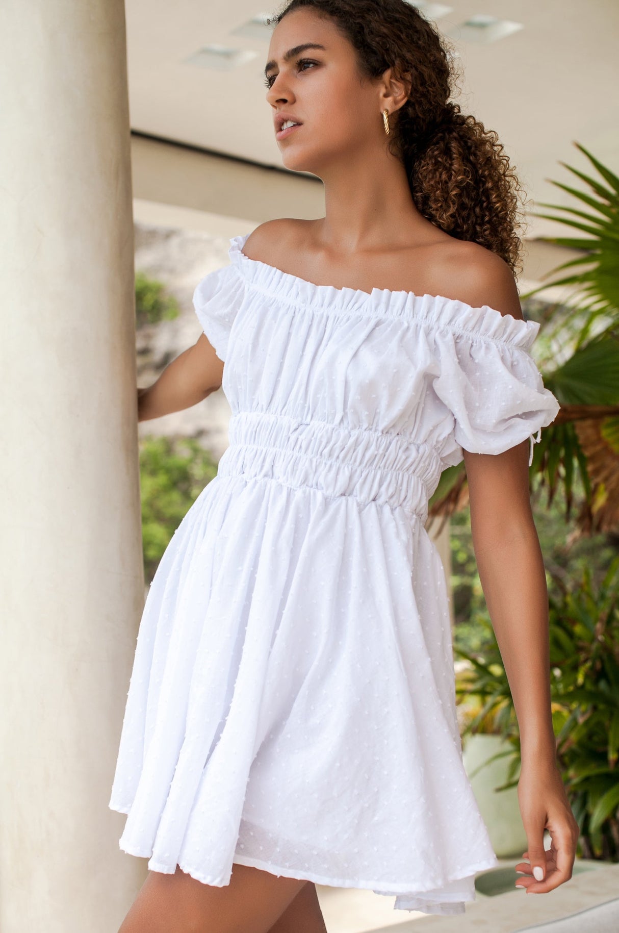 Butterfly Bliss Off Shoulder Mini Dress by ELF