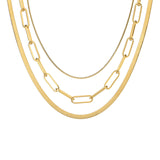 C004G B.Tiff 4mm Herringbone 18K Gold Plated Chain Necklace by B.Tiff New York