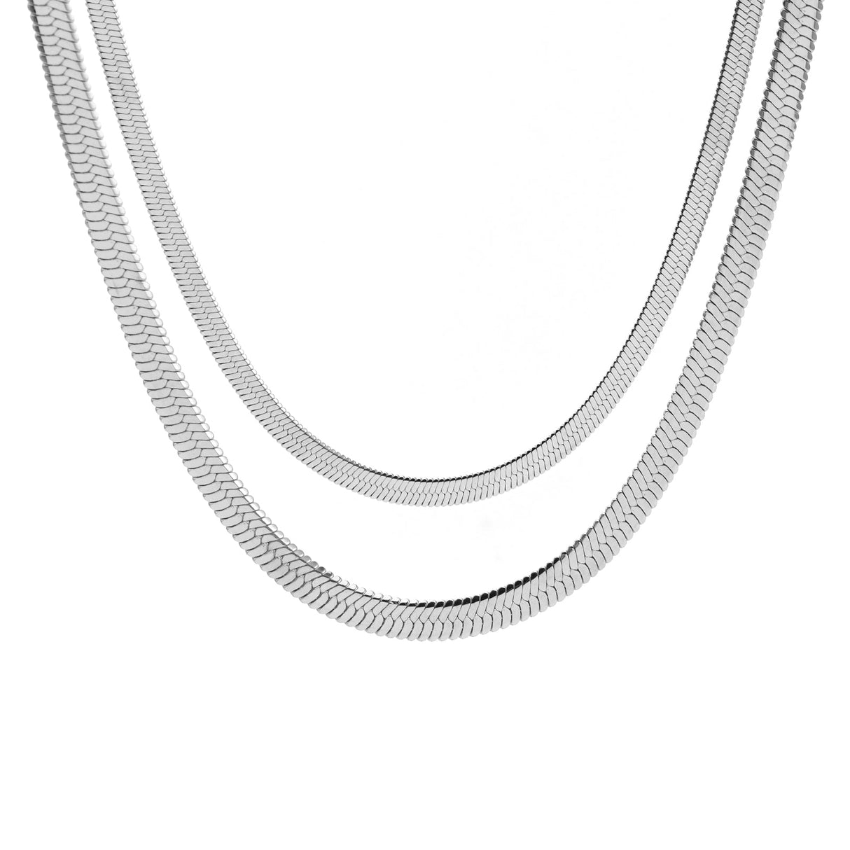 C006W B.Tiff 6mm Herringbone Chain Necklace by B.Tiff New York