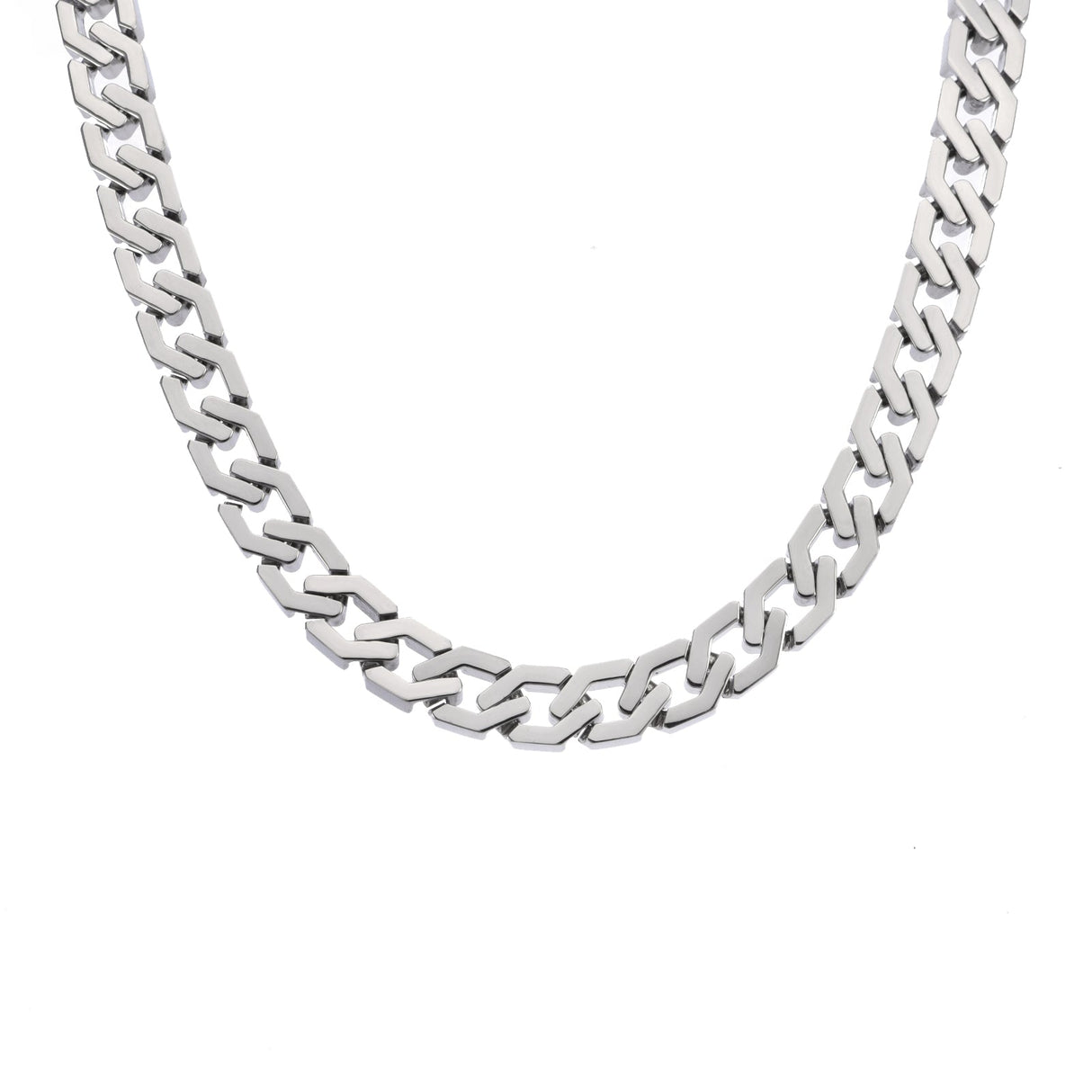 C100W B.Tiff High Polish Flat Angular Cuban Link Necklace by B.Tiff New York