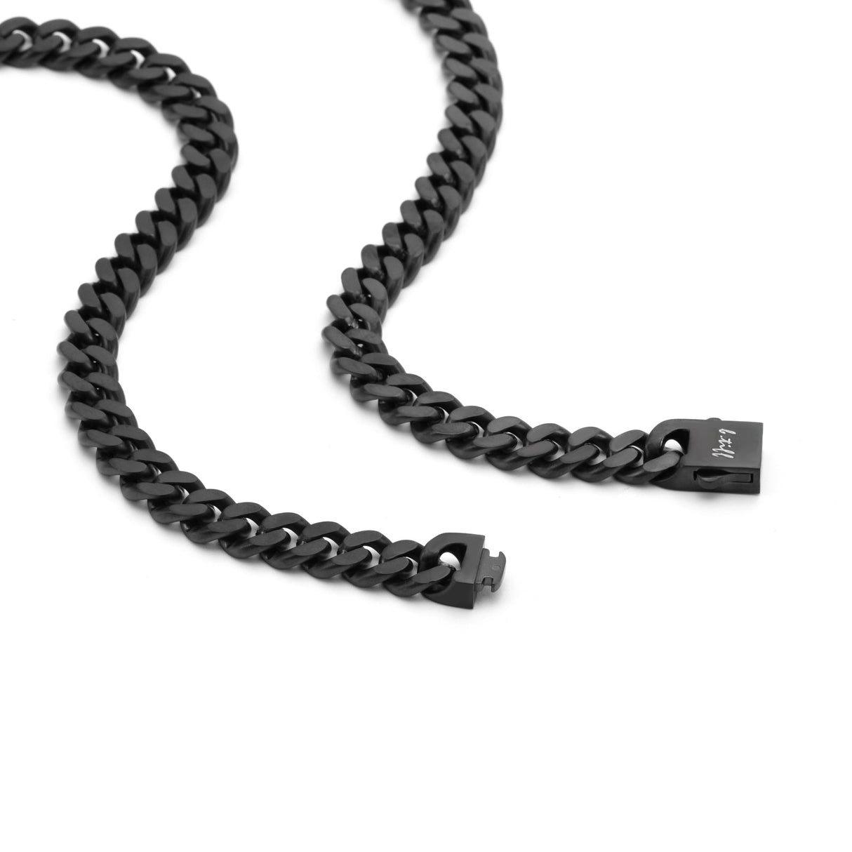 C138B B.Tiff 8mm Black Flat Cuban Link Necklace by B.Tiff New York