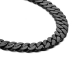 C160B B.Tiff 16mm Black Flat Cuban Link Necklace by B.Tiff New York