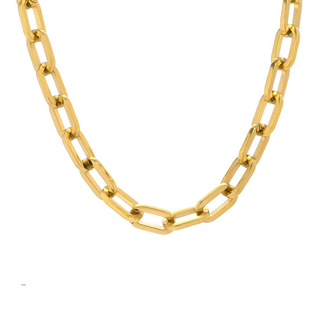 C200G B.Tiff High Polish Gold Paperclip Chain Necklace by B.Tiff New York