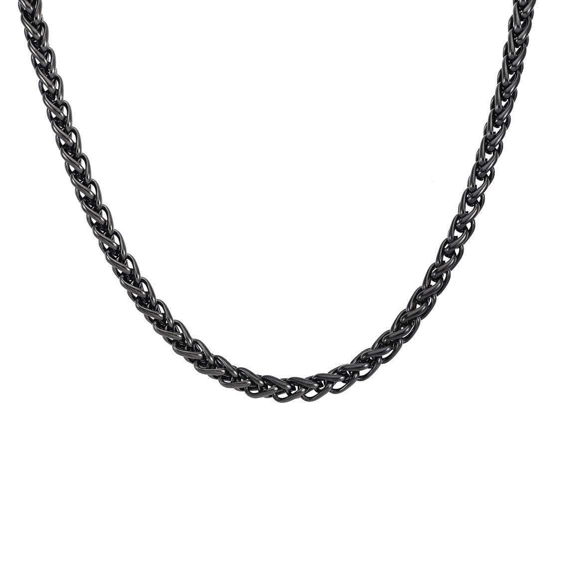 C550GM B.Tiff French Braid Gun Metal Chain Necklace by B.Tiff New York