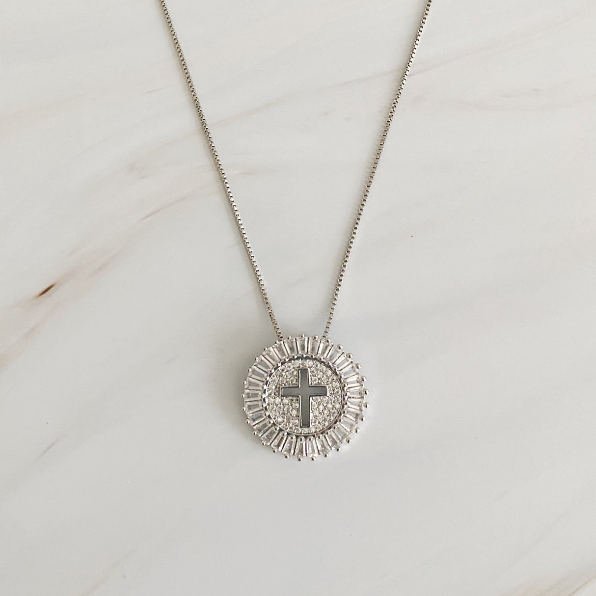 Shine Circle Cross Necklace by Ellisonyoung.com