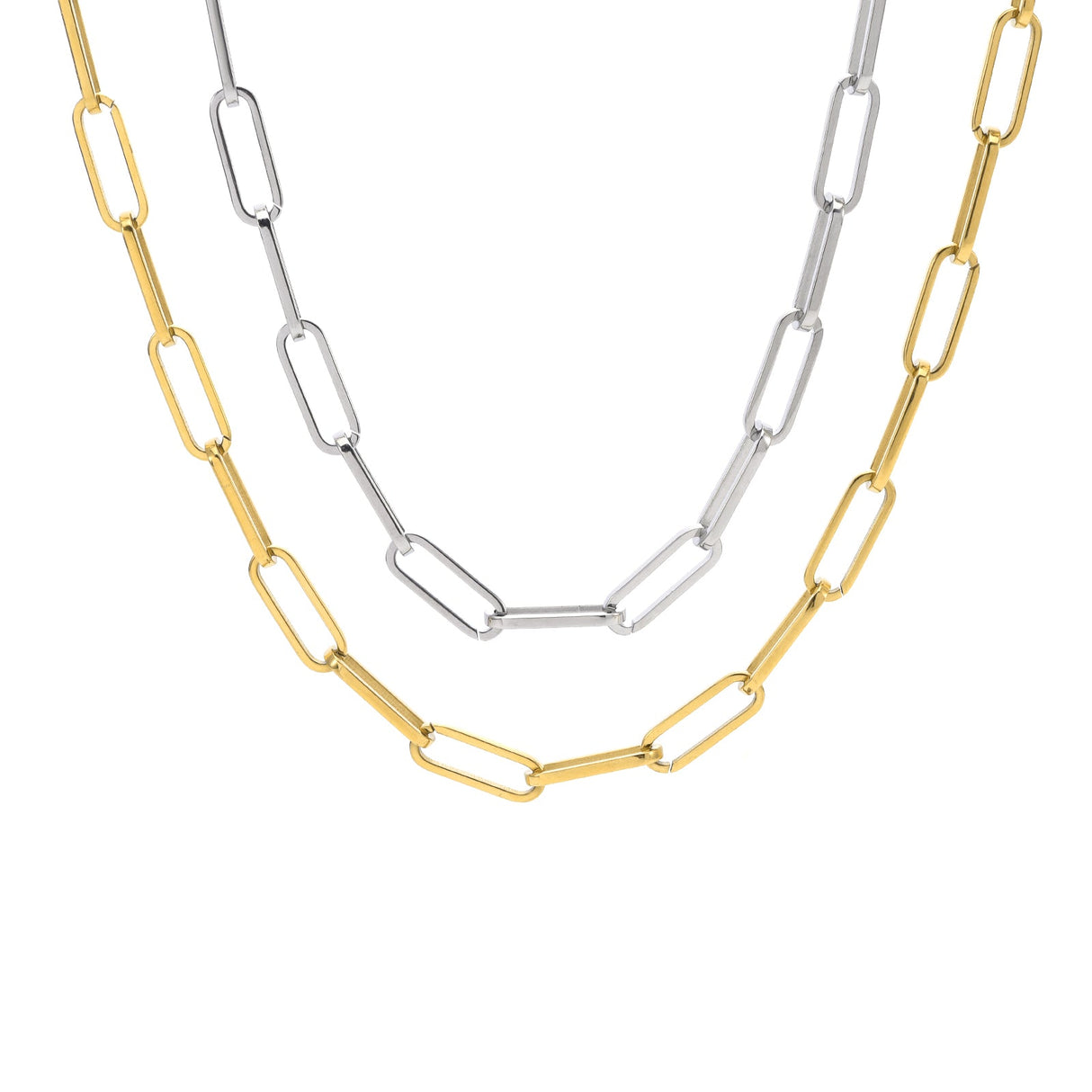 C860G B.Tiff "Jemma" Paperclip Flat Long Adjustable Link Gold Plated Necklace by B.Tiff New York