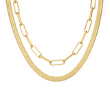 C006G B.Tiff 6mm Herringbone 18K Gold Plated Chain Necklace by B.Tiff New York