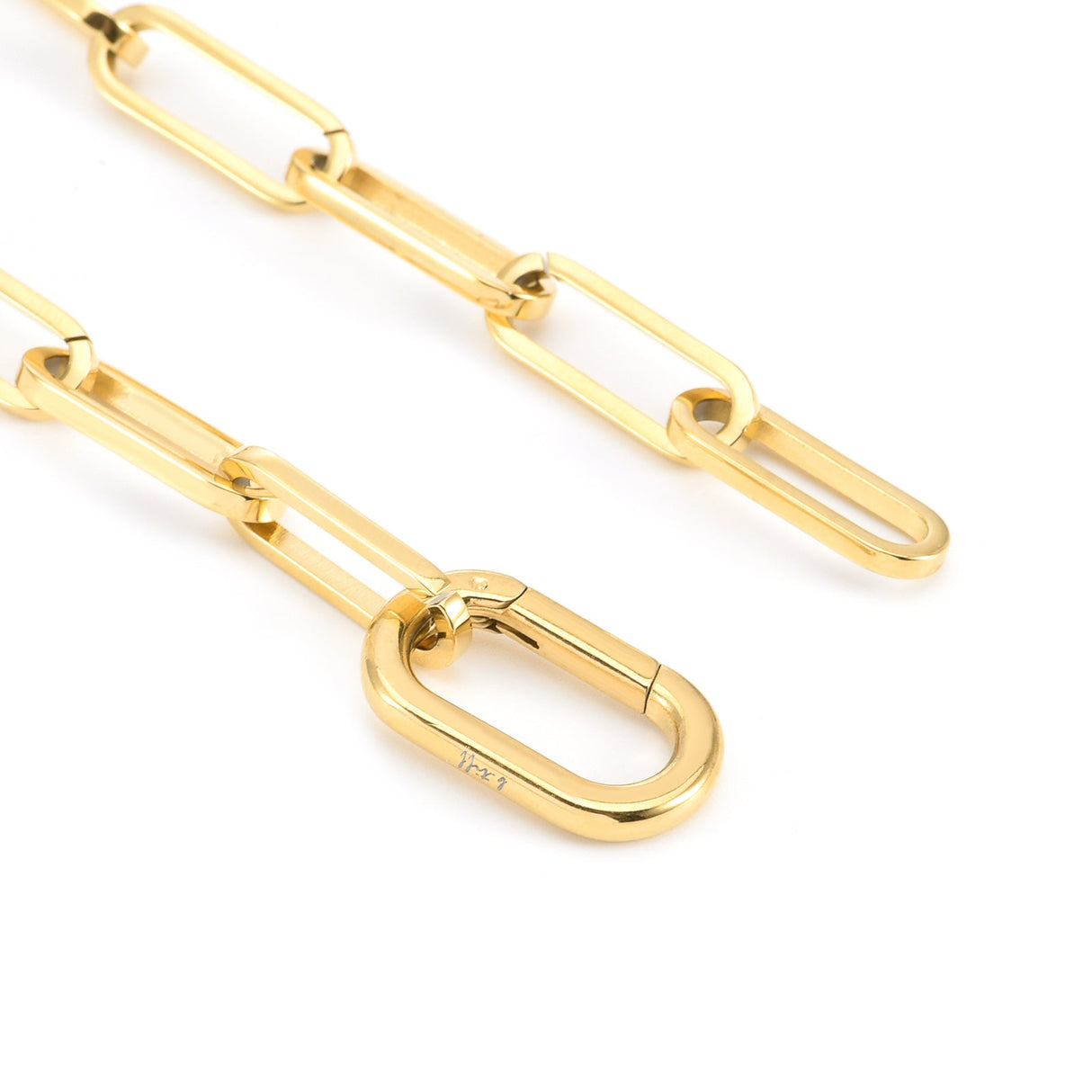 C860G B.Tiff "Jemma" Paperclip Flat Long Adjustable Link Gold Plated Necklace by B.Tiff New York