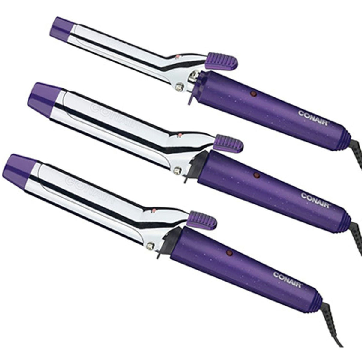 Conair 3-Pack Chrome Curling Iron Set - Purple