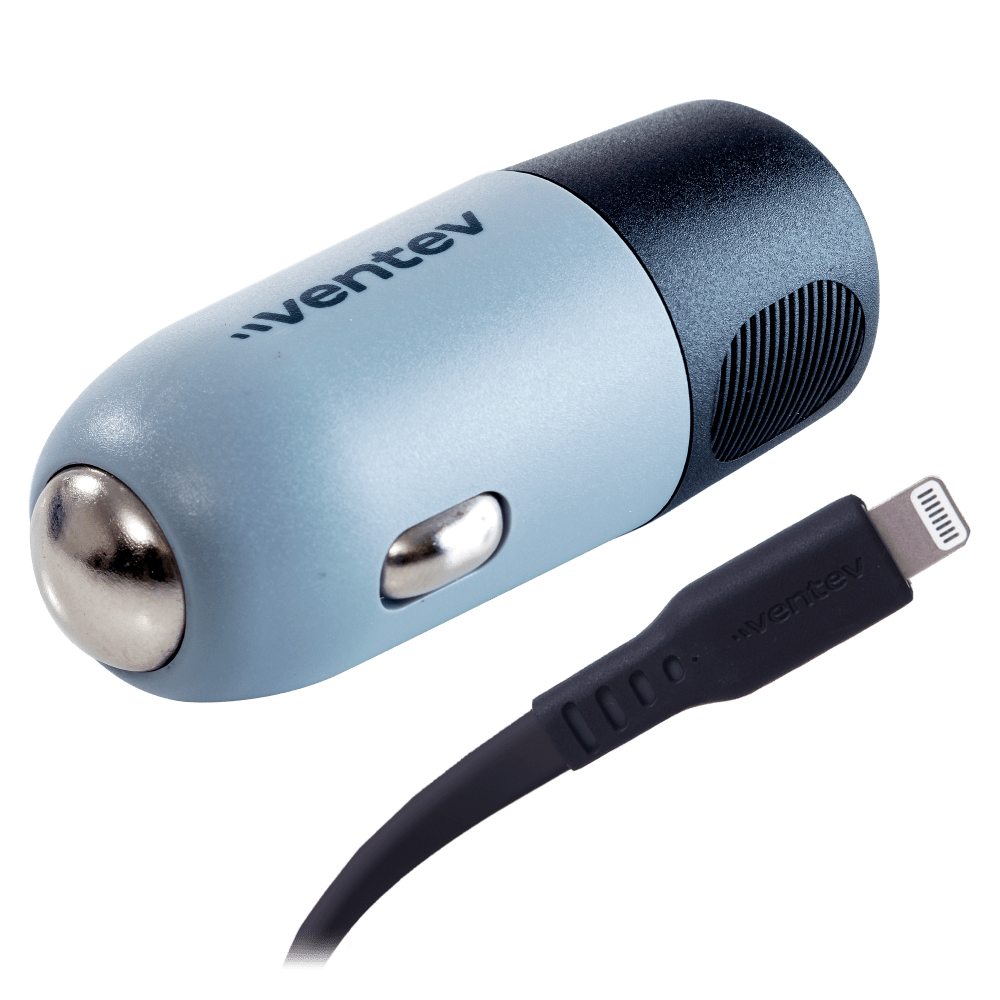 Ventev 20W USB C PD Car Charger and C to Apple Lightning Cable Gray by Ventev