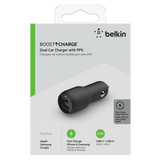 Belkin Boost Up Charge Dual Port USB A PD Car Charger 37W with PPS by Belkin