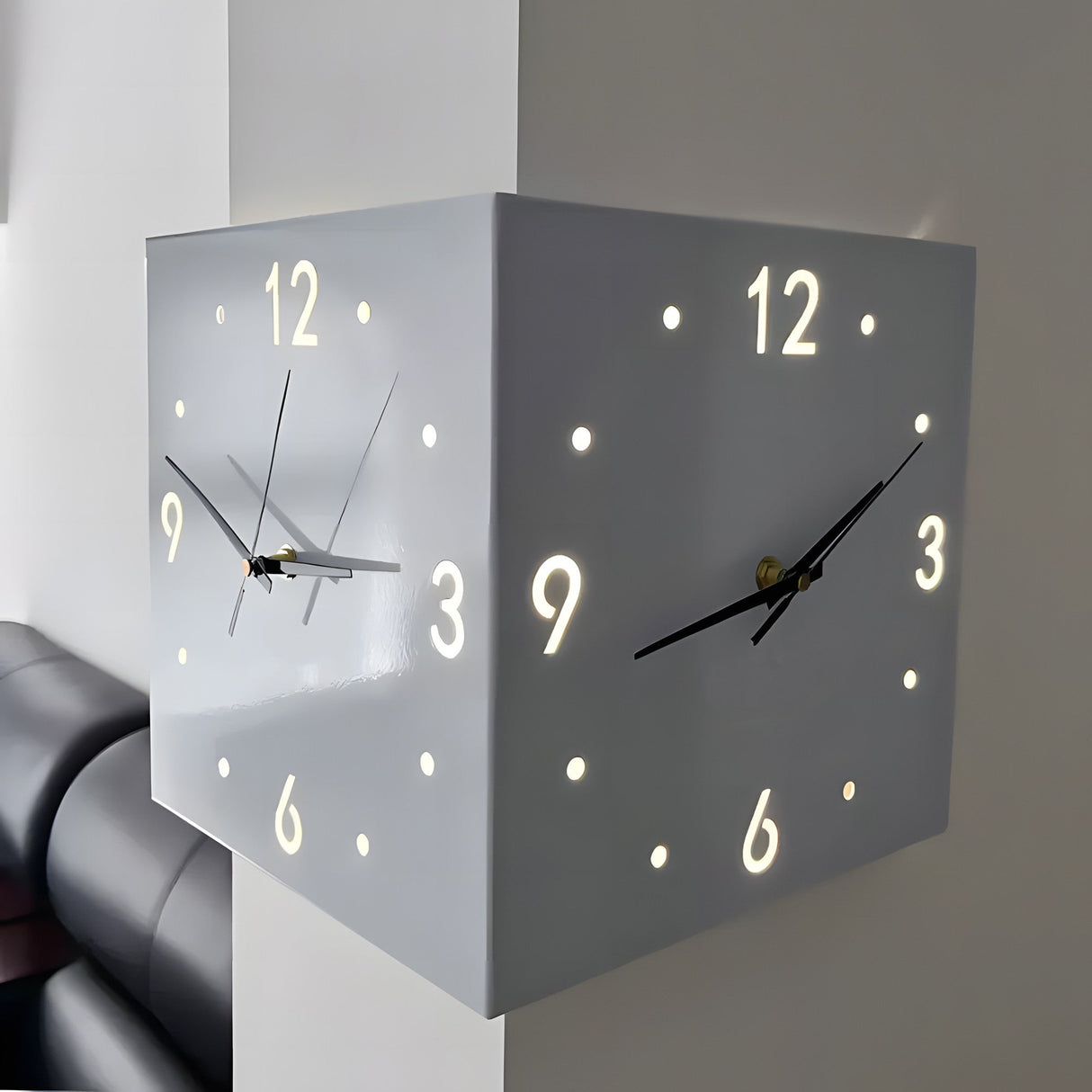 Motion Sensor Backlit Corner Clock by EP Light