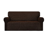 Chocolate Brown 2-Piece Set Slipcover Sofa & Loveseat Cover Protector 4-Way Stretch Elastic by Homemartgoods