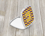 Letter C Chevron Purple and Gold  Compact Mirror CJ1041-CSCM by Caroline's Treasures