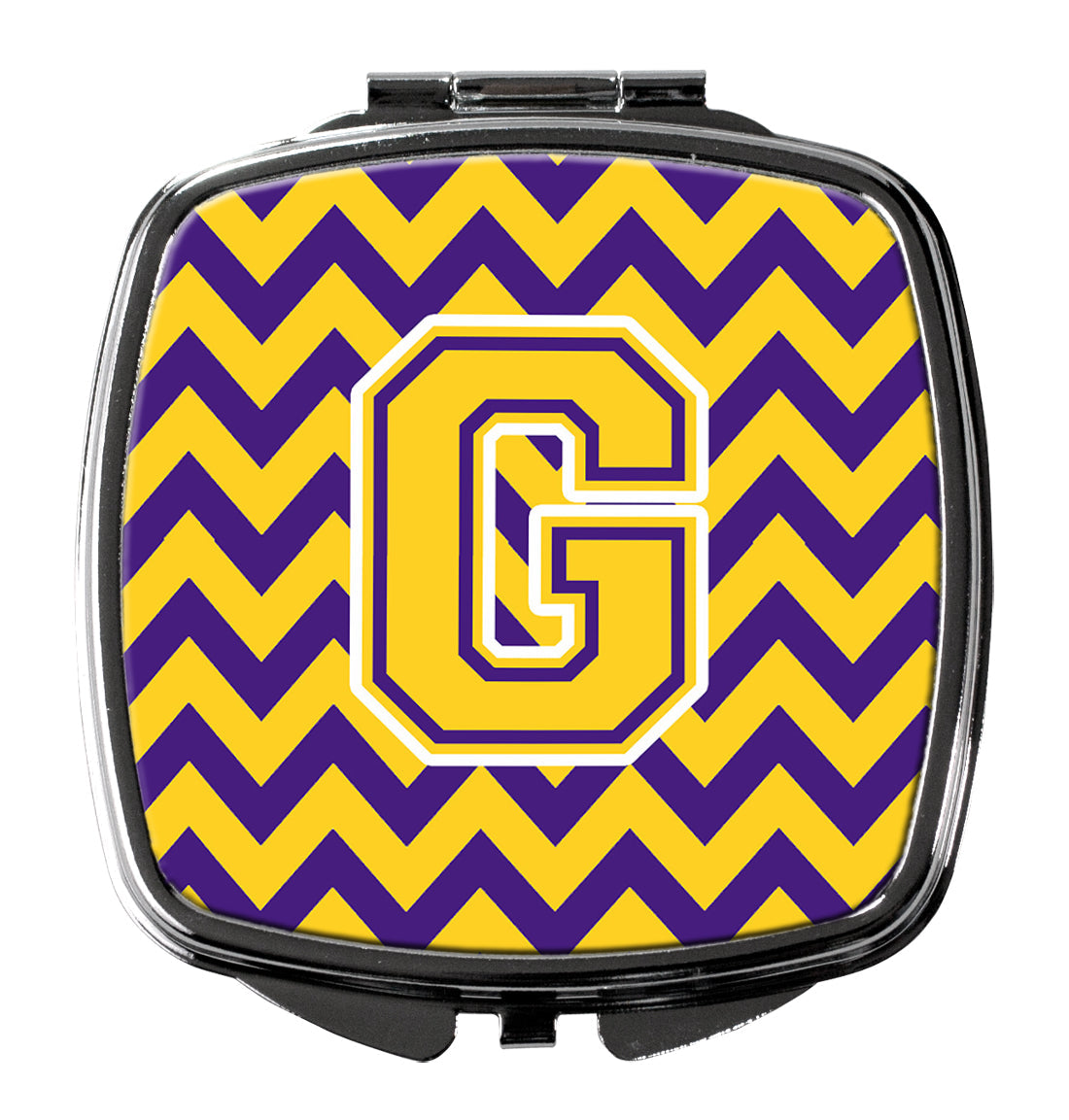 Letter G Chevron Purple and Gold Compact Mirror CJ1041-GSCM by Caroline's Treasures